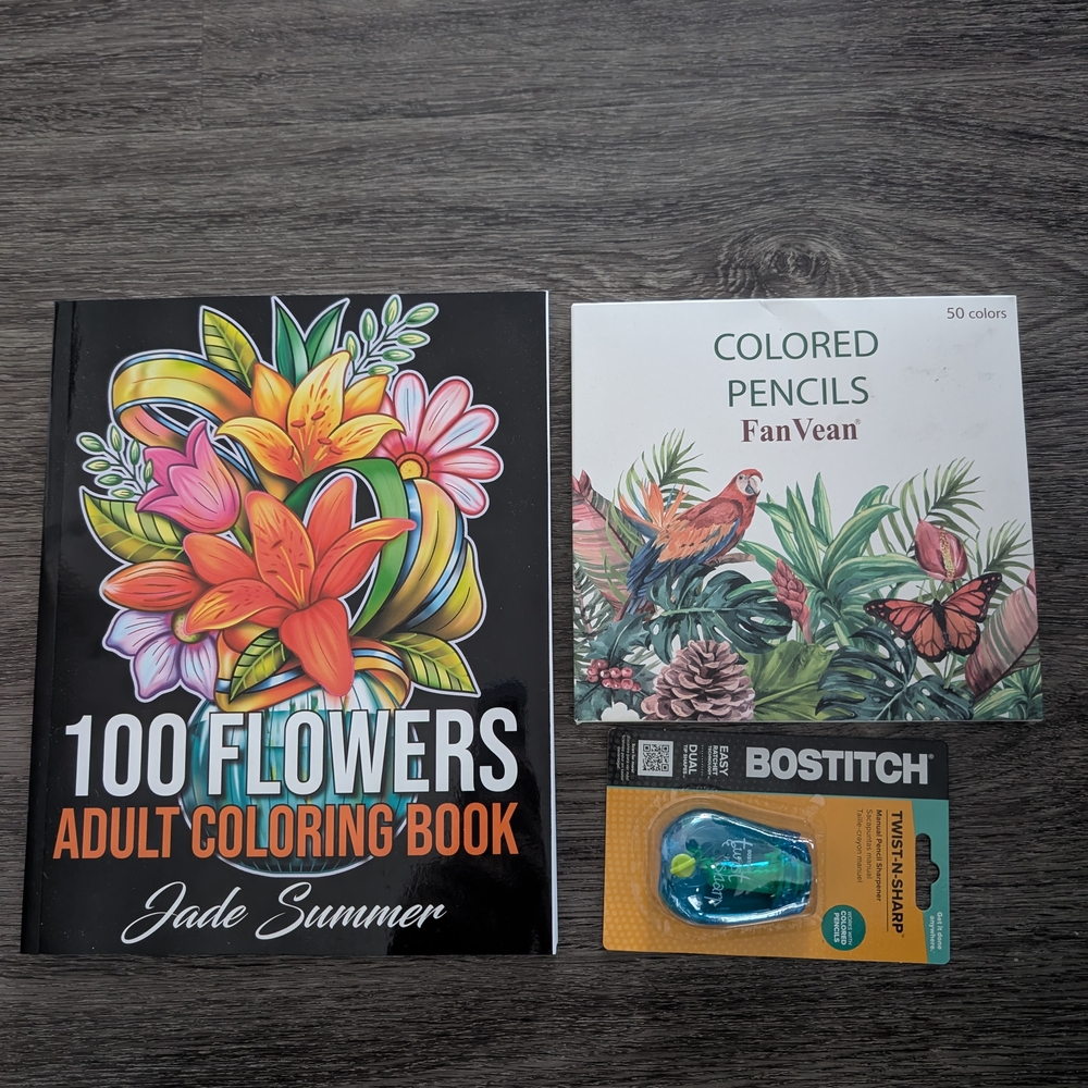100 Flowers Adult Coloring Book